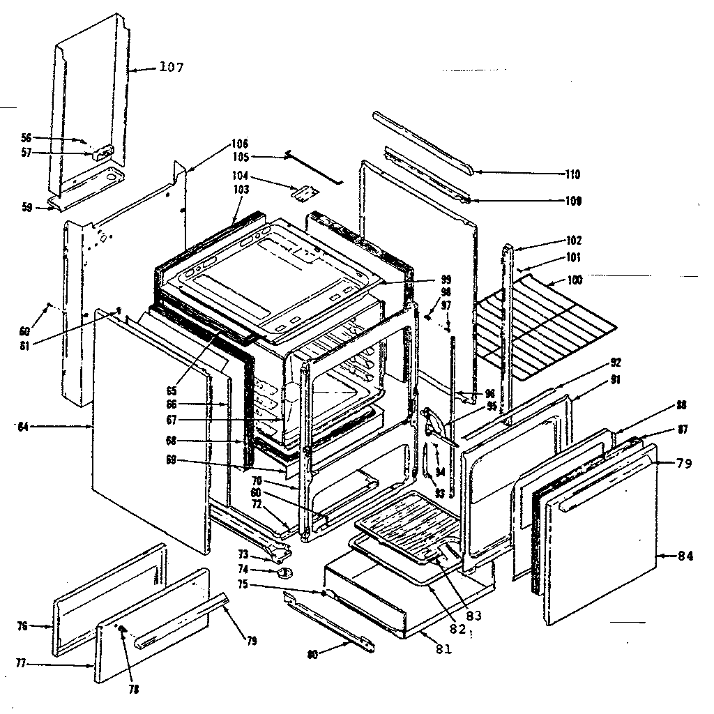 Kenmore 1199067100 body section diagram