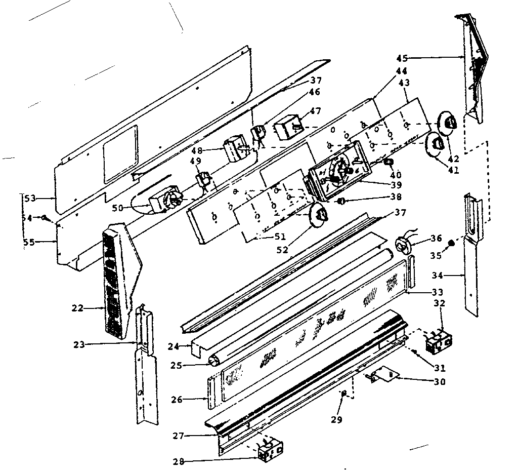 Kenmore 1199087140 backguard section diagram
