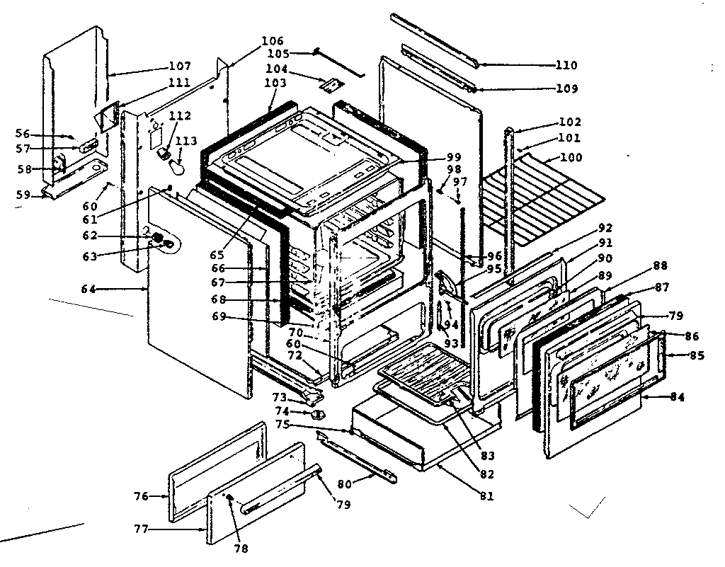 Kenmore 1199087140 body section diagram