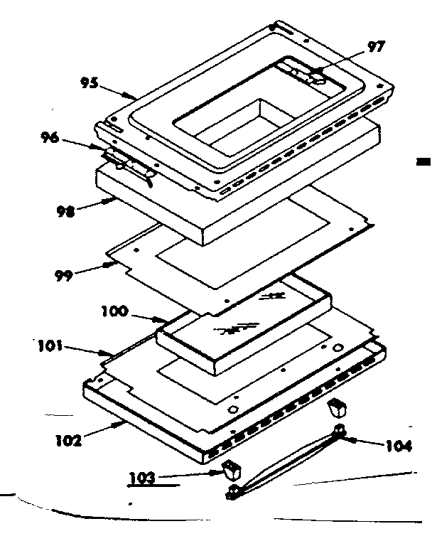Kenmore 1554547000 oven door parts diagram