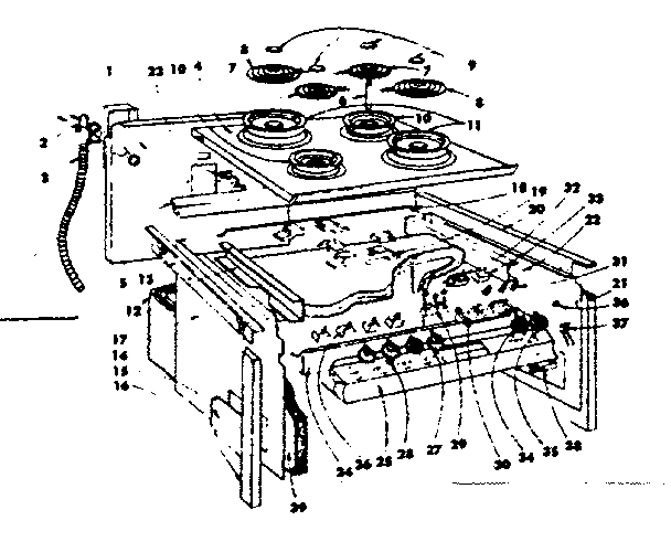 Kenmore 1554547091 top section and outer body parts diagram