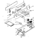 Kenmore 6286227120 backguard and cooktop assembly diagram