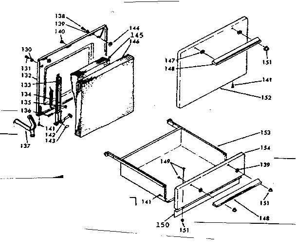 Kenmore 6286227120 door and drawer diagram