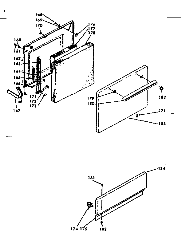 Kenmore 6289107100 door and buttom panel diagram