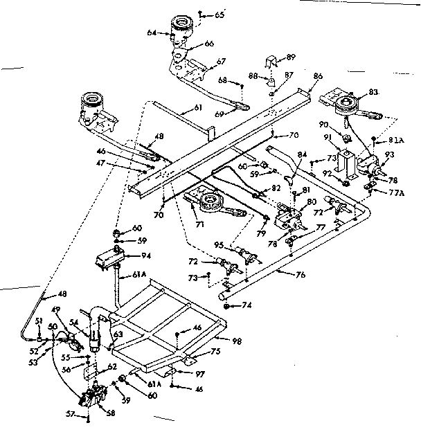 Kenmore 6477157023 burner section diagram