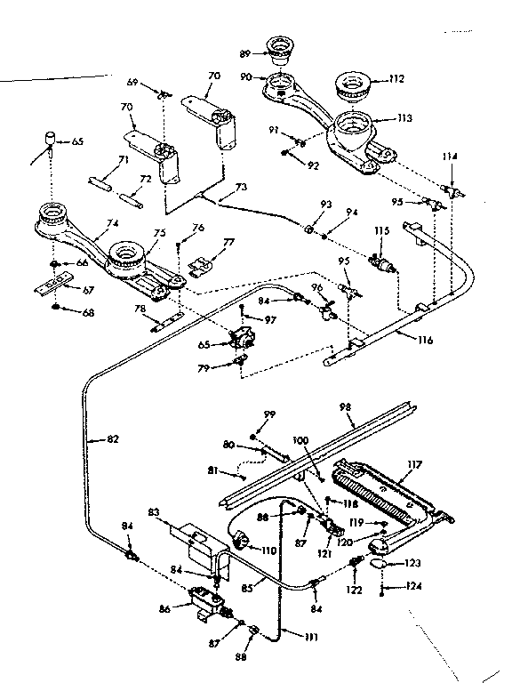 Kenmore 6477167060 burner section diagram