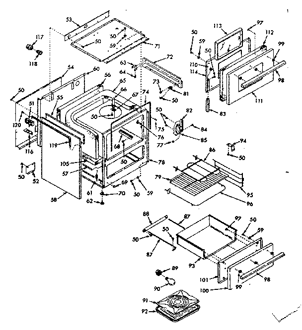 Kenmore 6479157022 body section diagram