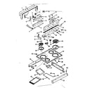 Kenmore 6479167040 backguard and main top section diagram