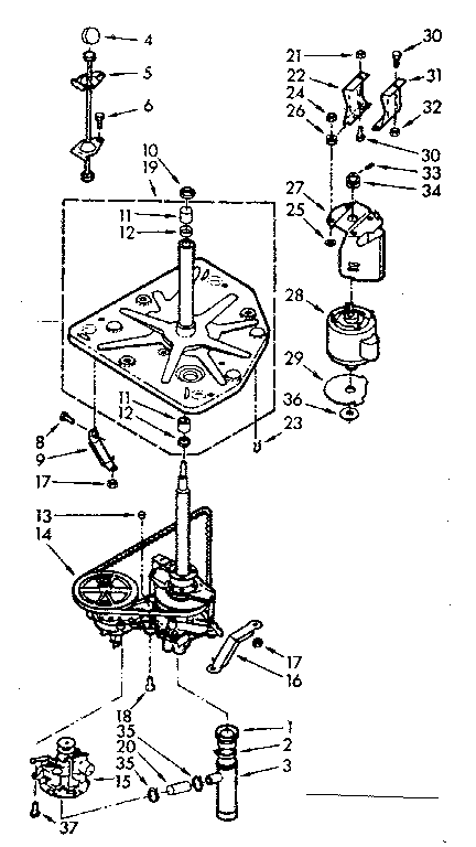 Kenmore 1107003403 drive system diagram