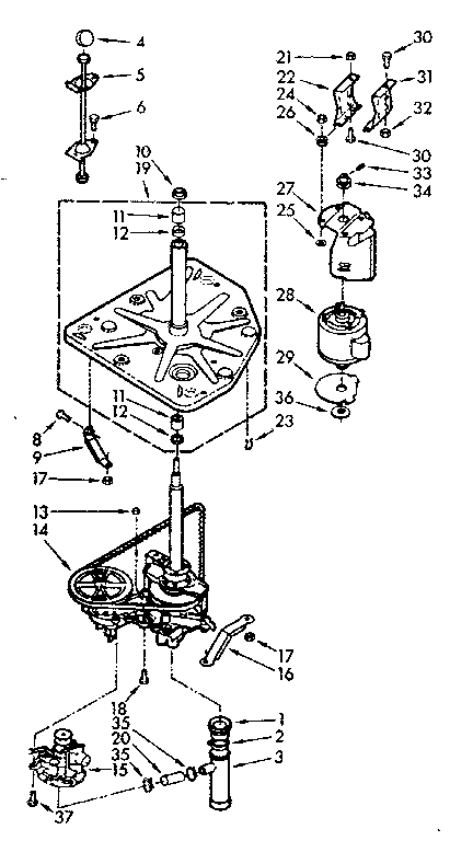 Kenmore 1107003501 drive system diagram