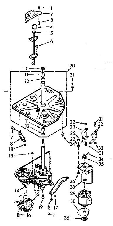 Kenmore 1107005401 drive system diagram