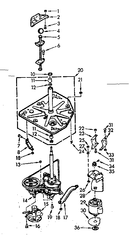 Kenmore 1107004502 drive system diagram