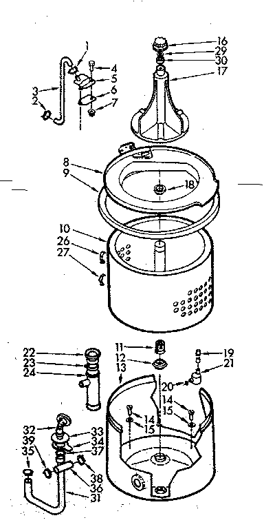 Kenmore 1107005503 tub and basket assembly diagram