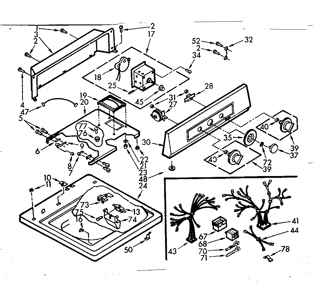 Kenmore 1107005554 top and console assembly diagram