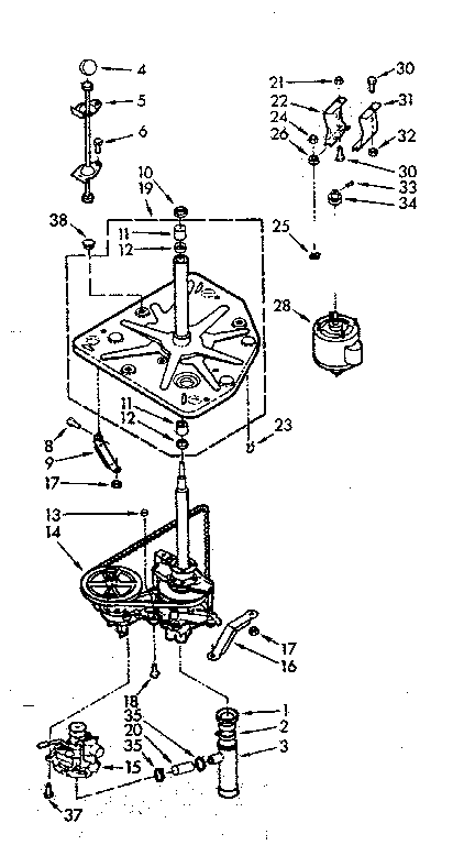 Kenmore 1107004666 drive system diagram