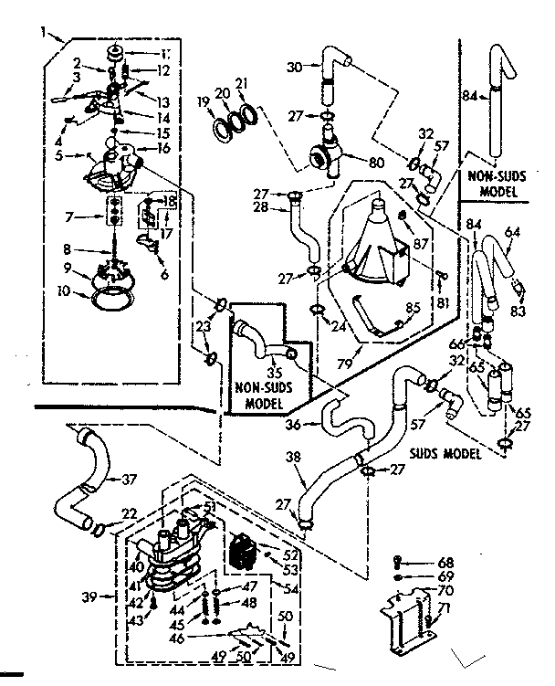 Kenmore 1107004701 water system diagram