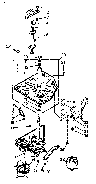 Kenmore 1107005702 drive system diagram