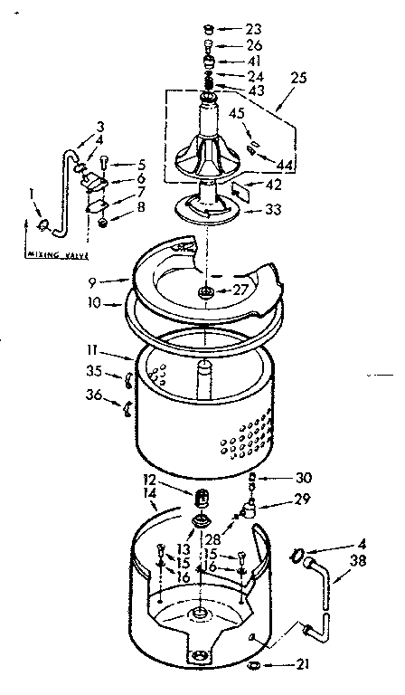 Kenmore 1107004853 tub and basket assembly diagram