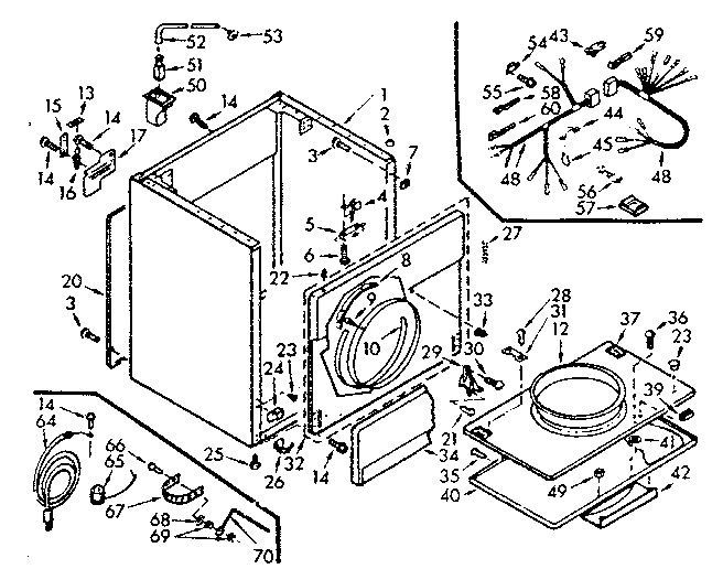 Kenmore 1107007801 cabinet assembly diagram