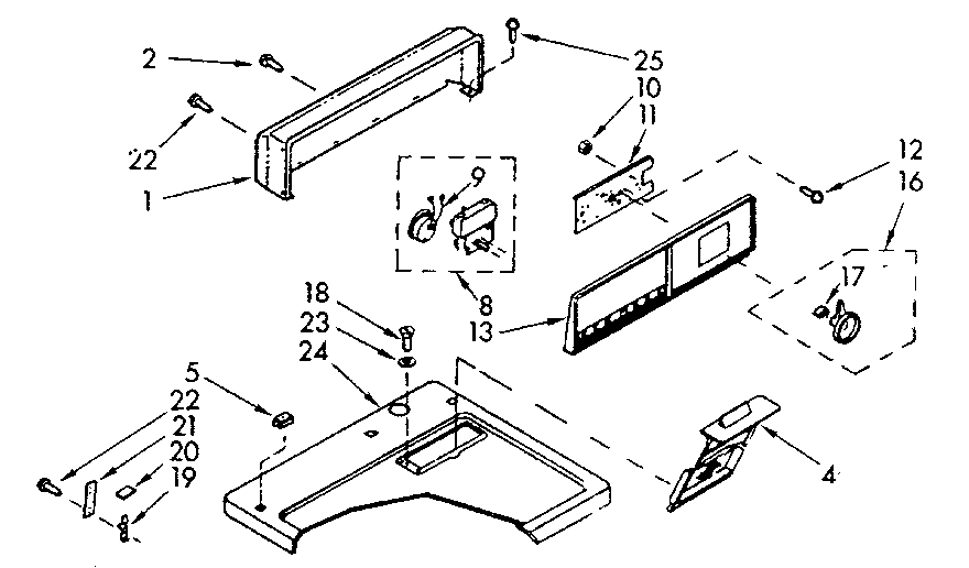 Kenmore 1107008200 top and console assembly diagram