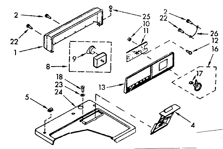 Kenmore 1107008210 top and console assembly diagram