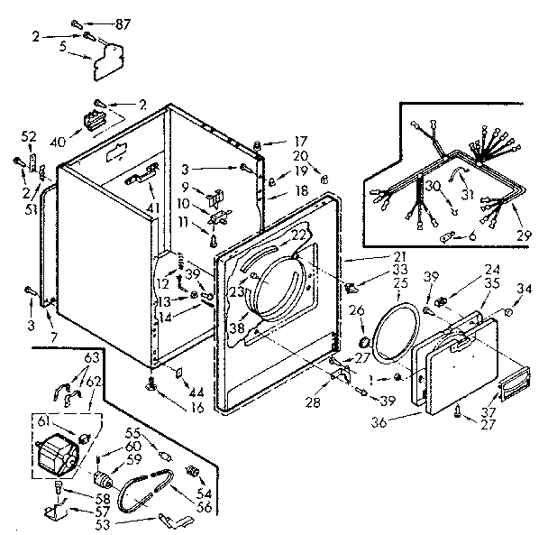 Kenmore 1107008400 cabinet assembly diagram