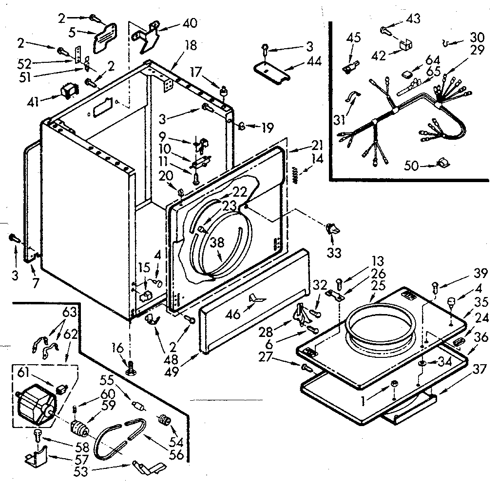 Kenmore 1107008700 cabinet assembly diagram