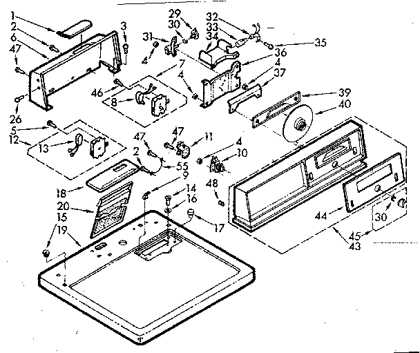 Kenmore 1107008700 top and console assembly diagram