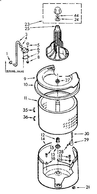 Kenmore 1107014010 tub and basket assemby diagram