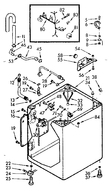Kenmore 1107014010 cabinet parts diagram