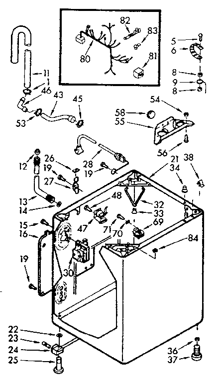 Kenmore 1107014020 cabinet parts diagram