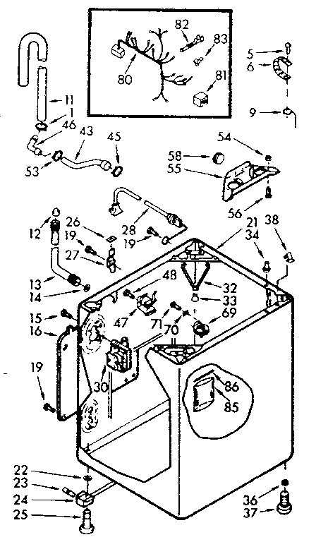 Kenmore 1107014021 cabinet parts diagram
