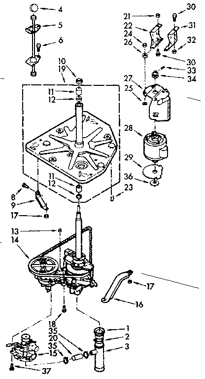 Kenmore 1107014021 drive system diagram