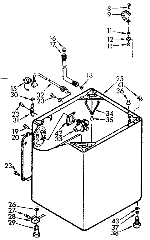 Kenmore 1107014501 cabinet parts diagram