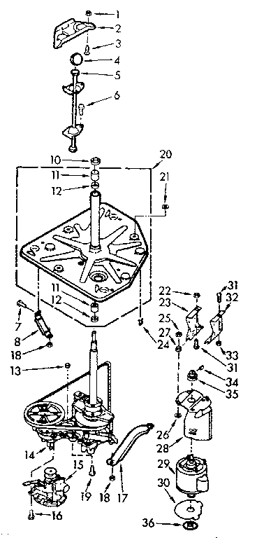 Kenmore 1107014501 drive system diagram