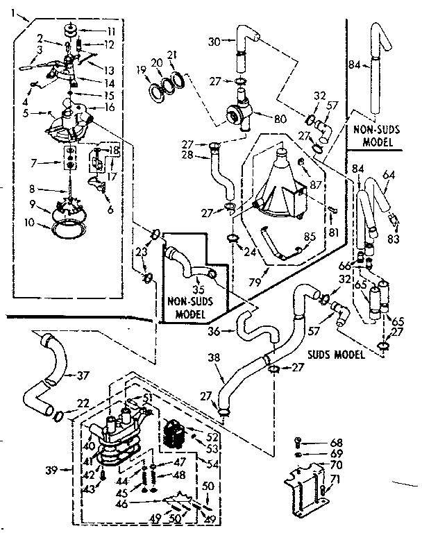 Kenmore 1107014501 water system diagram