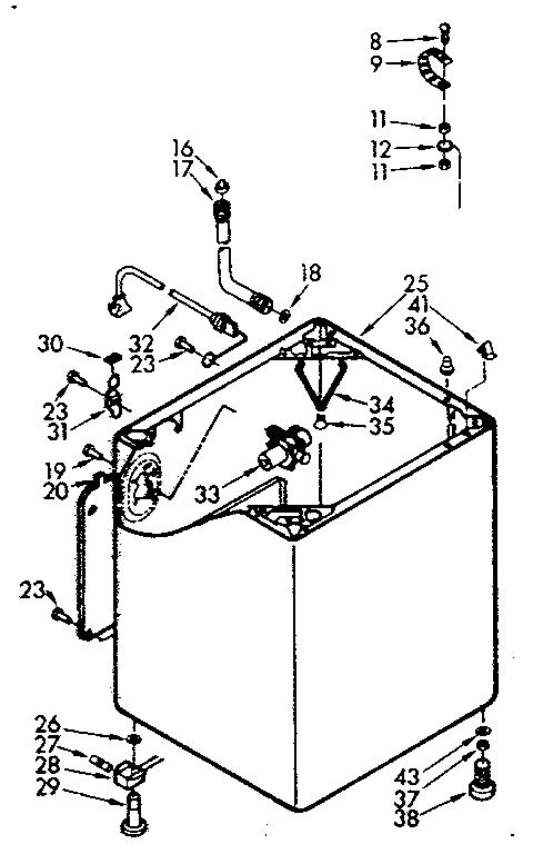 Kenmore 1107014502 cabinet parts diagram