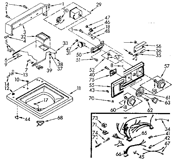 Kenmore 1107015650 top and console assibly diagram