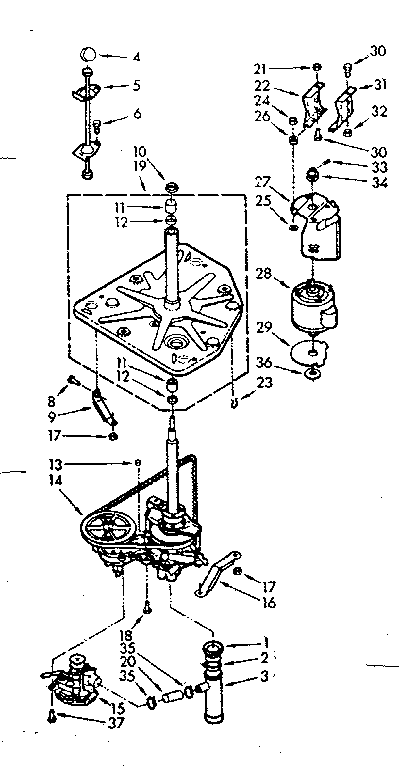 Kenmore 1107014662 drive system diagram
