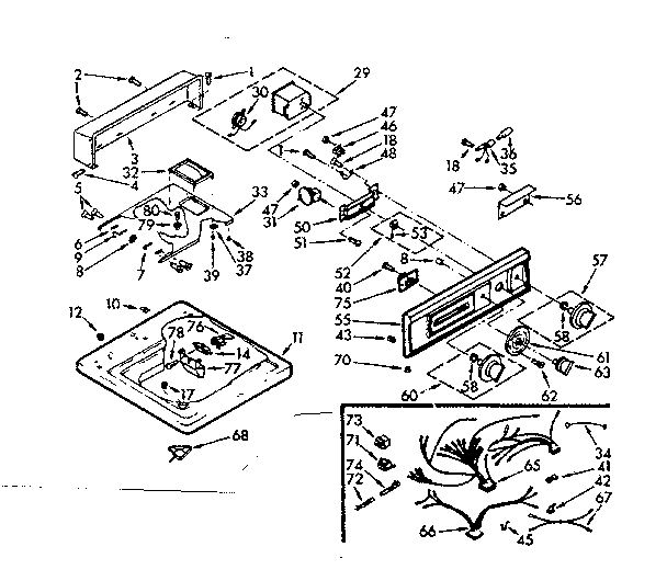 Kenmore 1107014662 top and console assembly diagram
