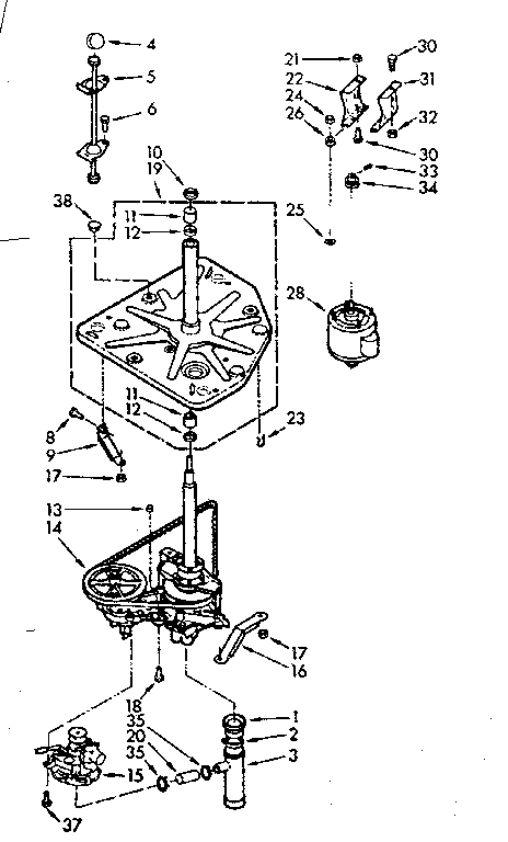 Kenmore 1107015613 drive system diagram