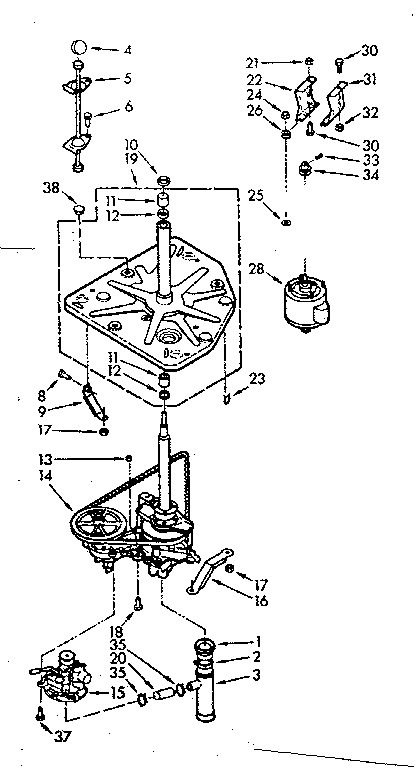 Kenmore 1107015614 drive system diagram