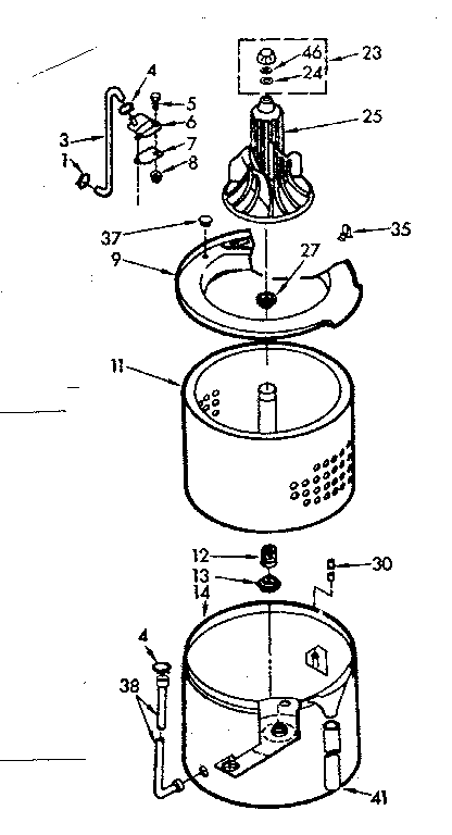 Kenmore 1107015614 tub and basket assembly diagram