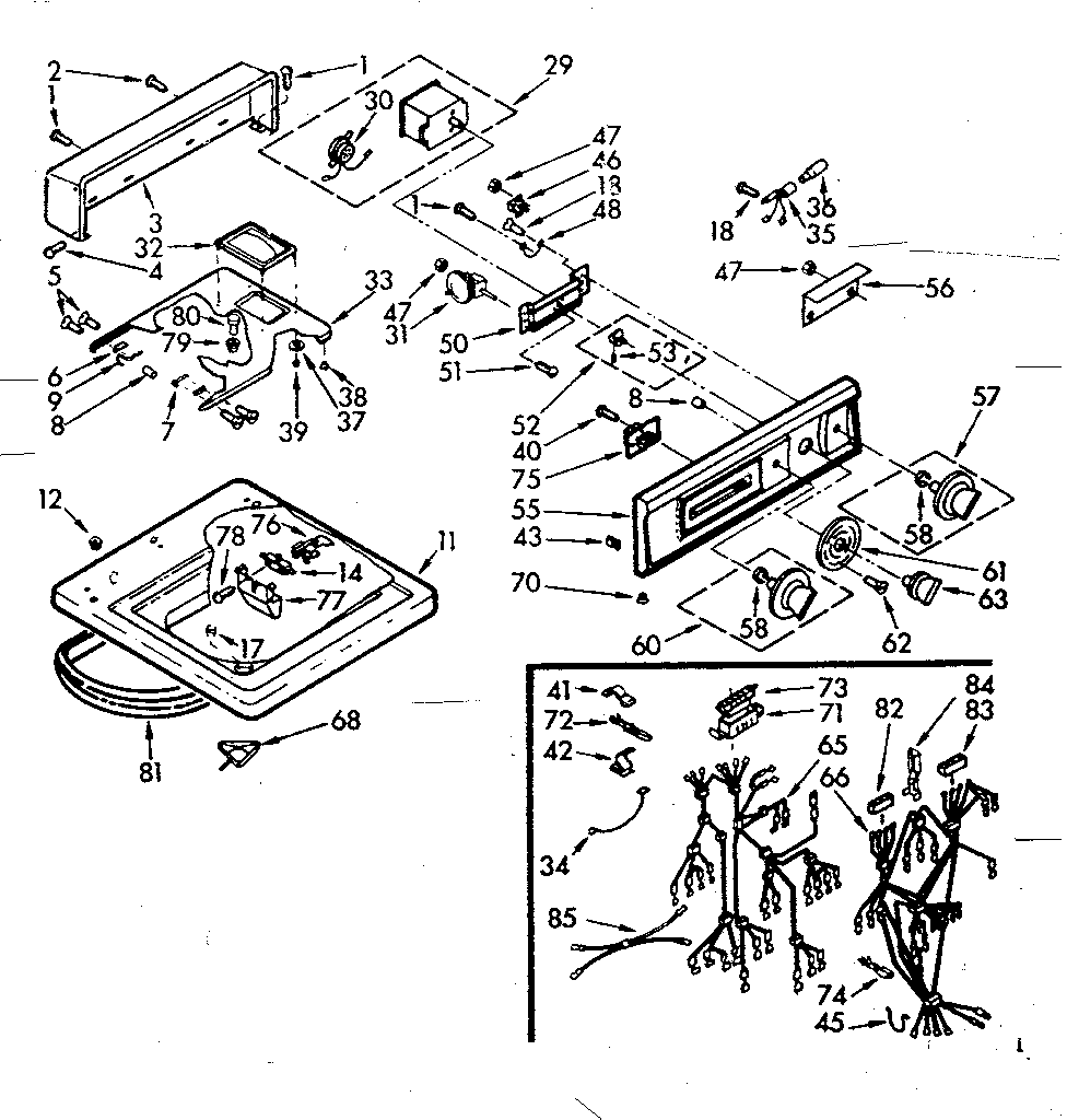 Kenmore 1107015614 top and console assembly diagram
