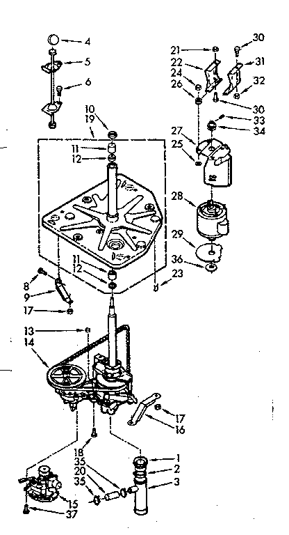 Kenmore 1107014620 drive system diagram
