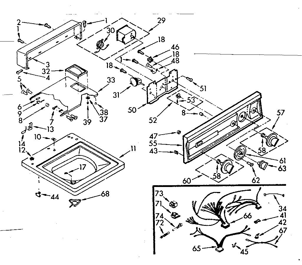 Kenmore 1107014620 top and console assembly diagram