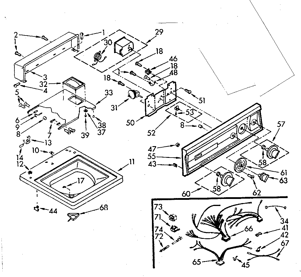 Kenmore 1107015672 top and console assembly diagram