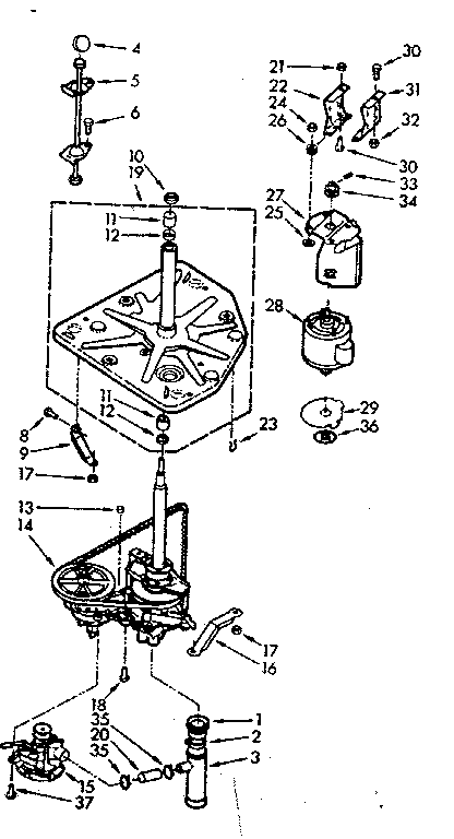Kenmore 1107014626 drive system diagram