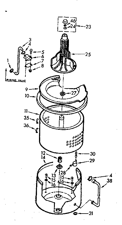 Kenmore 1107014626 tub and basket assembly diagram