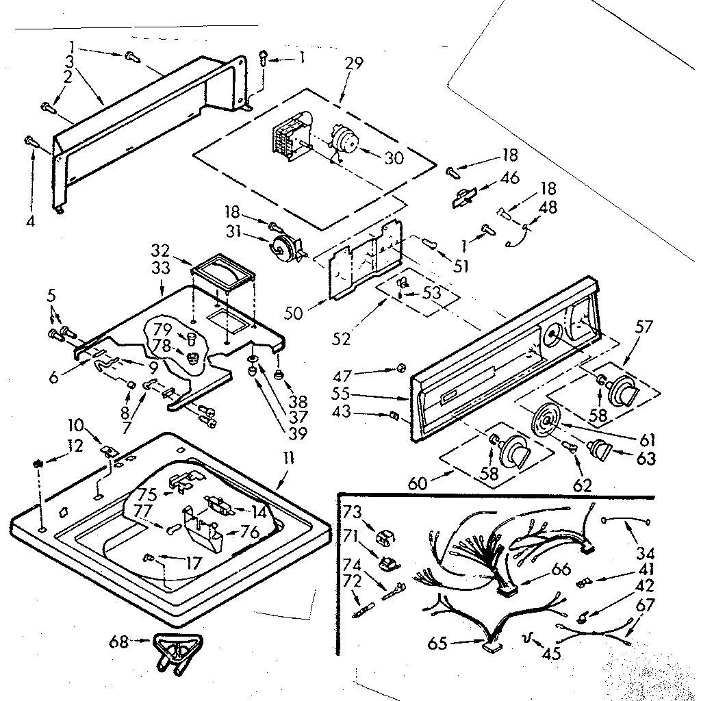 Kenmore 1107014626 top and console assembly diagram